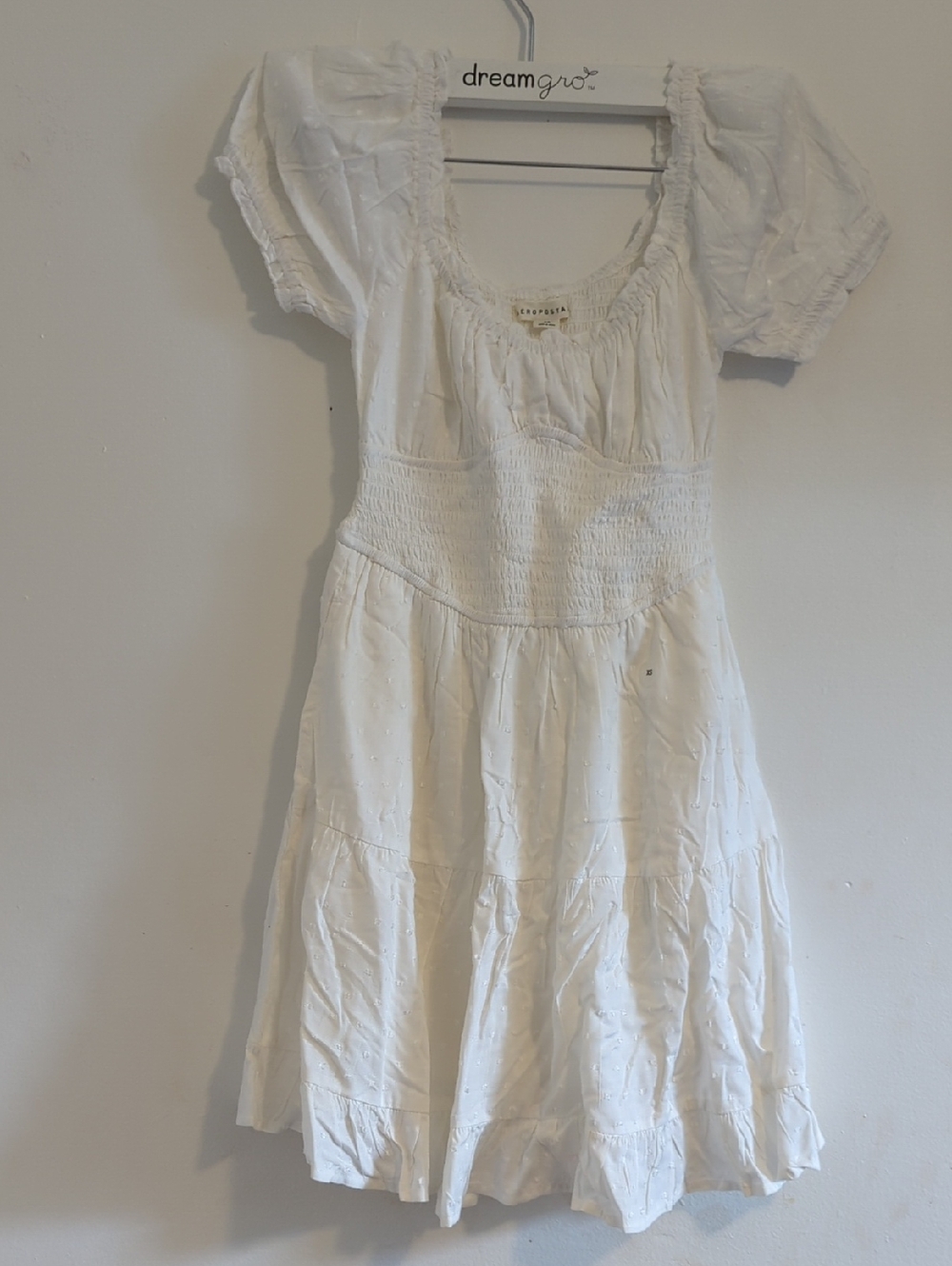 Aeropostale White Eyelet Tiered Dress